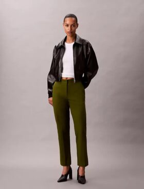 Pantaloni chino in cotone elasticizzato a vestibilità dritta