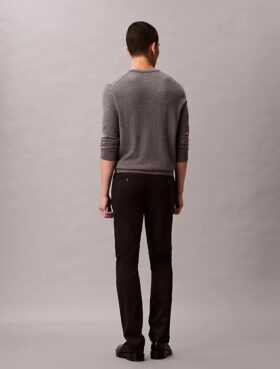 Pantaloni chino slim in raso di cotone