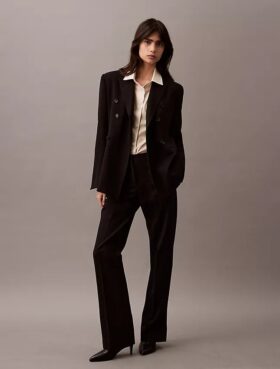 Pantaloni classici in gabardine di lana