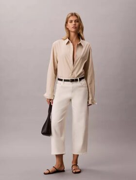 Pantaloni cropped a zampa