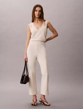 Pantaloni cropped a zampa in ponte