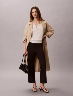 Pantaloni cropped a zampa in ponte