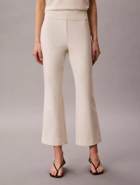 Pantaloni cropped a zampa in ponte