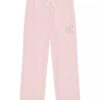 Pantaloni da casa in pile con logo da bambina