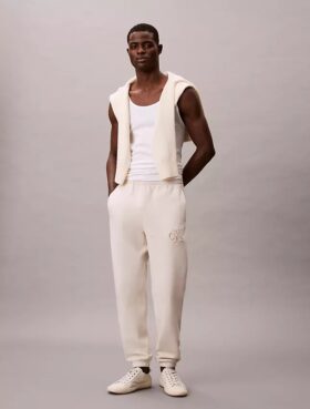 Pantaloni da jogging con toppa Monogram in pile