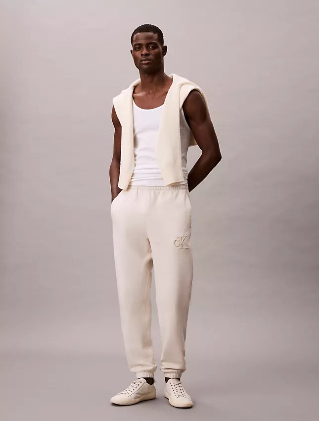 Pantaloni da jogging con toppa Monogram in pile Pantaloni da jogging con toppa Monogram in pile