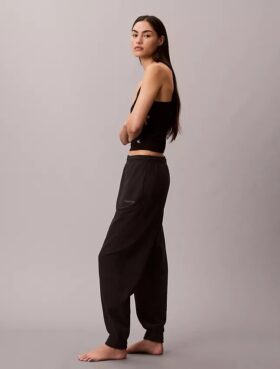 Pantaloni da jogging da notte in misto spugna di cotone