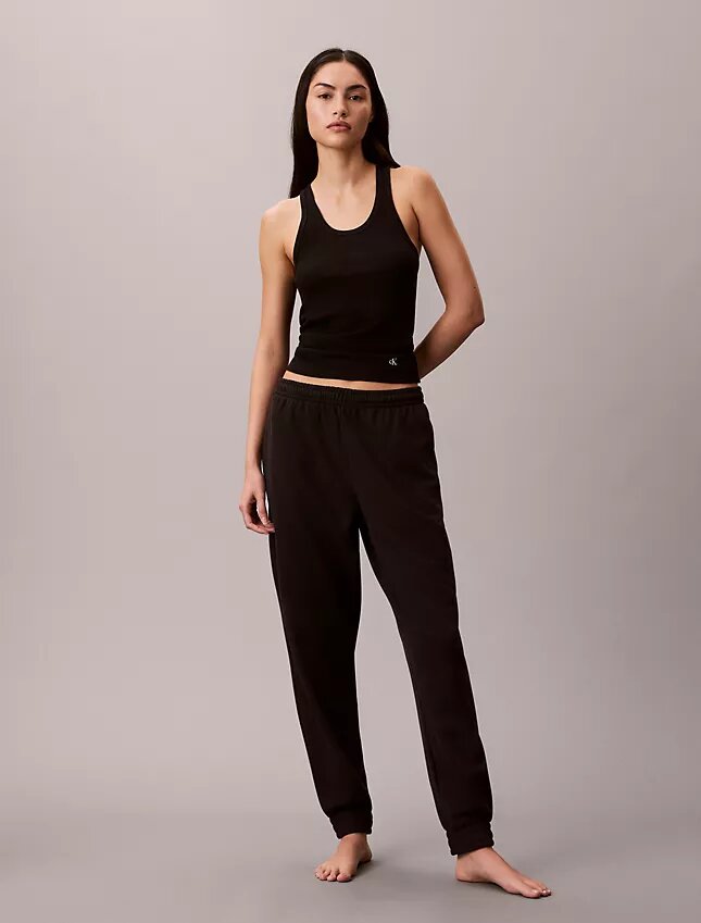 Pantaloni da jogging da notte in misto spugna di cotone Pantaloni da jogging da notte in misto spugna di cotone