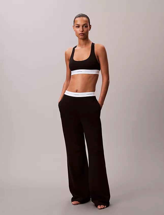 Pantaloni da notte in jersey di cotone con logo Pantaloni da notte in jersey di cotone con logo