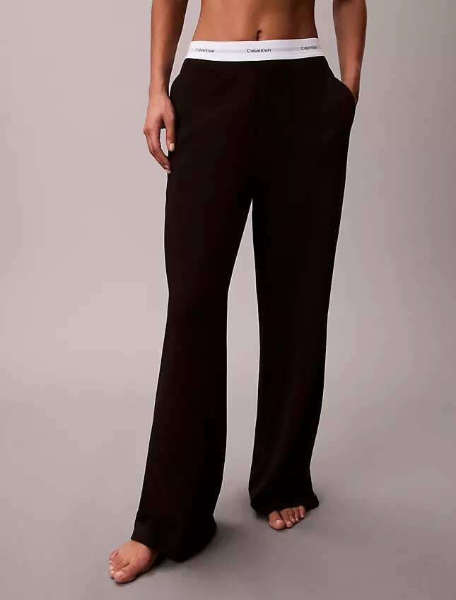 Pantaloni da notte in jersey di cotone con logo Pantaloni da notte in jersey di cotone con logo