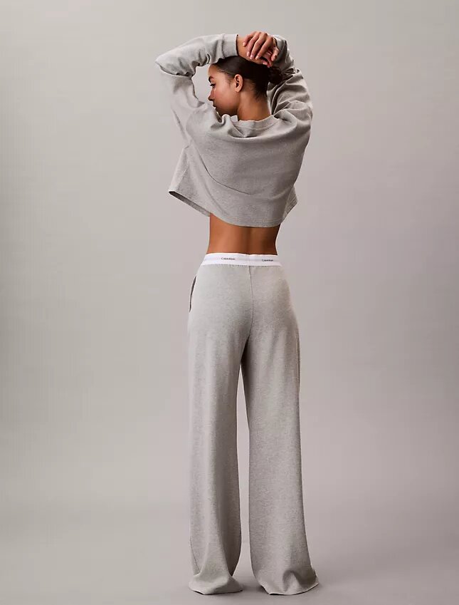 Pantaloni da notte in jersey di cotone con logo Pantaloni da notte in jersey di cotone con logo