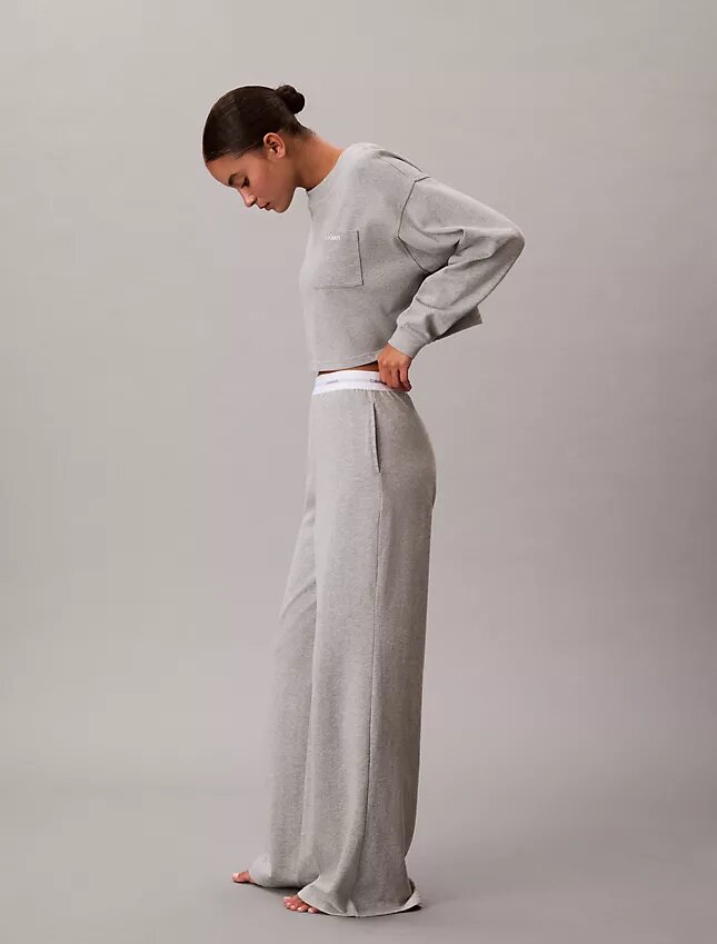 Pantaloni da notte in jersey di cotone con logo Pantaloni da notte in jersey di cotone con logo