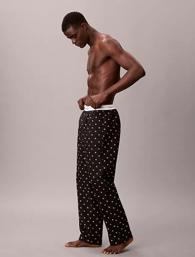 Pantaloni da notte in popeline di cotone Pantaloni da notte in popeline di cotone