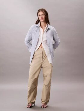 Pantaloni da paracadutista in nylon stropicciato