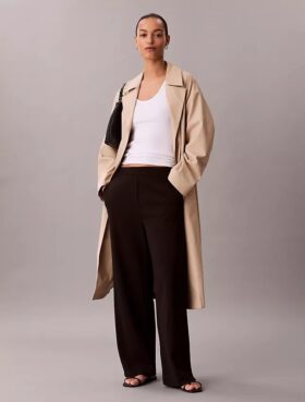 Pantaloni da viaggio in crêpe elasticizzato
