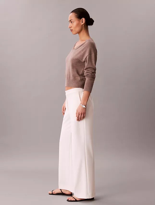 Pantaloni da viaggio in crêpe elasticizzato Pantaloni da viaggio in crêpe elasticizzato