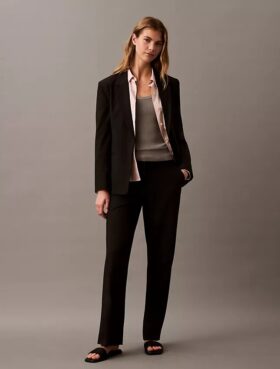 Pantaloni dritti elasticizzati raffinati