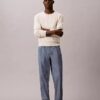 Pantaloni dritti in chambray senza chiusura Pantaloni dritti in chambray senza chiusura