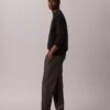 Pantaloni dritti in chambray senza chiusura Pantaloni dritti in chambray senza chiusura