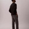 Pantaloni dritti in chambray senza chiusura Pantaloni dritti in chambray senza chiusura