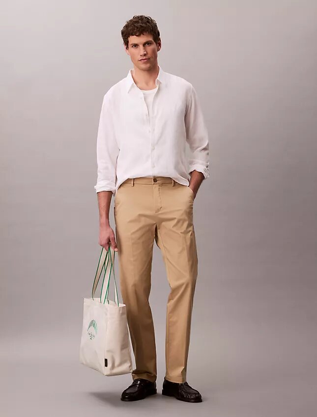 Pantaloni dritti in cotone Stretch Pantaloni dritti in cotone Stretch