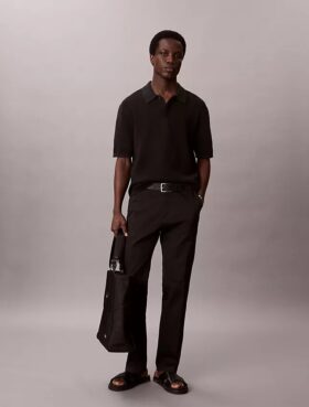 Pantaloni dritti in cotone Stretch