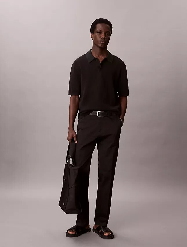 Pantaloni dritti in cotone Stretch Pantaloni dritti in cotone Stretch
