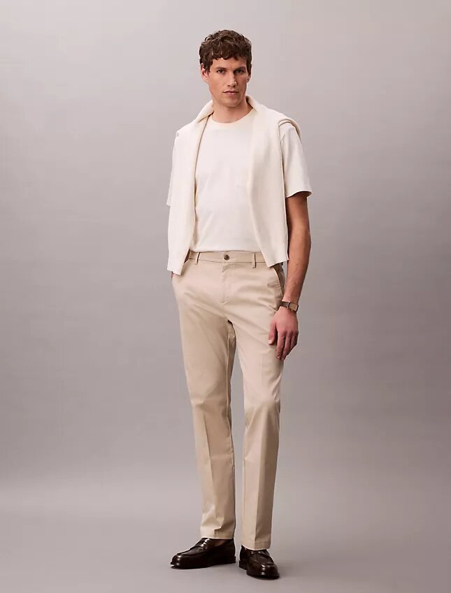 Pantaloni dritti in cotone Stretch Pantaloni dritti in cotone Stretch