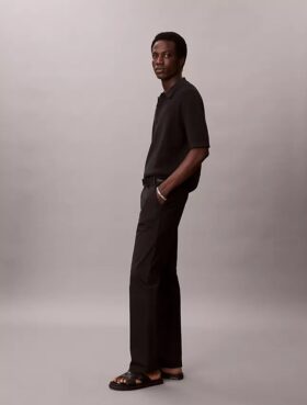 Pantaloni dritti in cotone Stretch