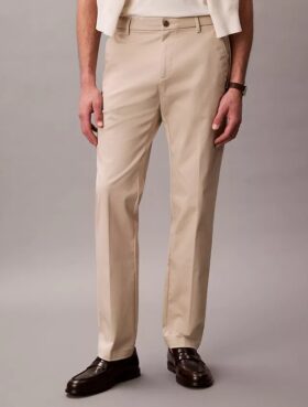 Pantaloni dritti in cotone Stretch