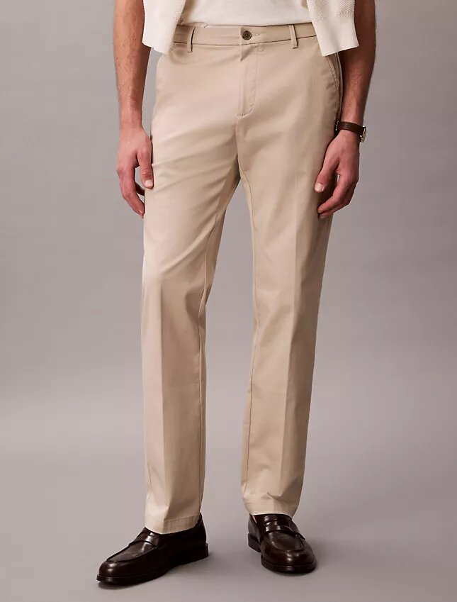 Pantaloni dritti in cotone Stretch Pantaloni dritti in cotone Stretch