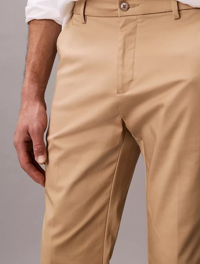 Pantaloni dritti in cotone Stretch Pantaloni dritti in cotone Stretch