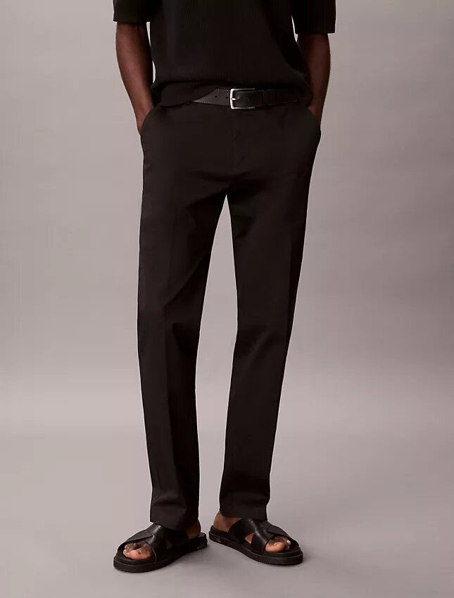 Pantaloni dritti in cotone Stretch Pantaloni dritti in cotone Stretch