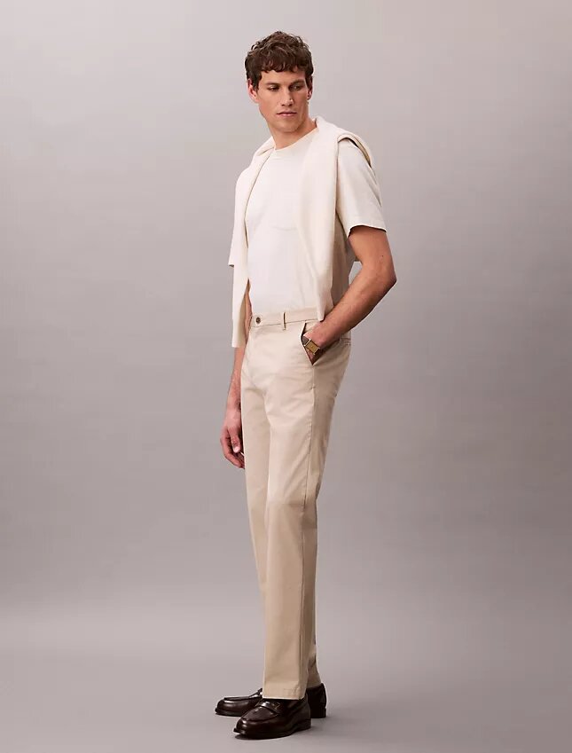 Pantaloni dritti in cotone Stretch Pantaloni dritti in cotone Stretch