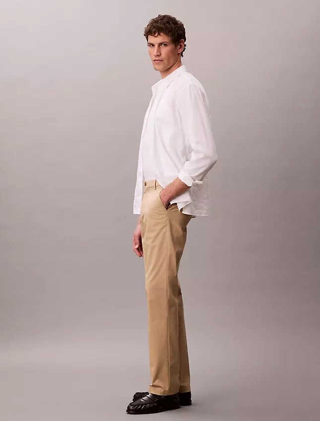 Pantaloni dritti in cotone Stretch Pantaloni dritti in cotone Stretch