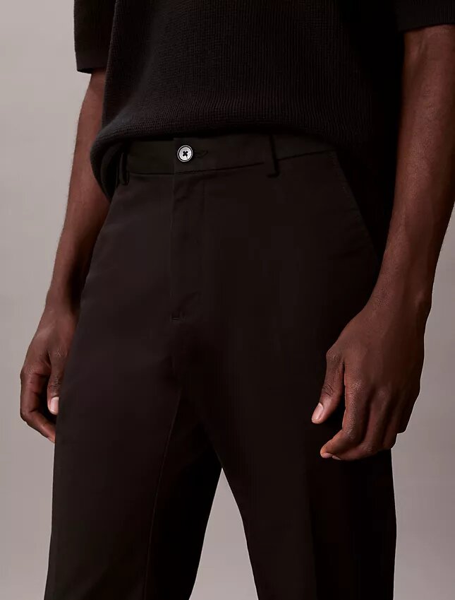 Pantaloni dritti in cotone Stretch Pantaloni dritti in cotone Stretch