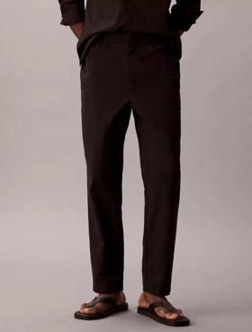 Pantaloni dritti in seersucker