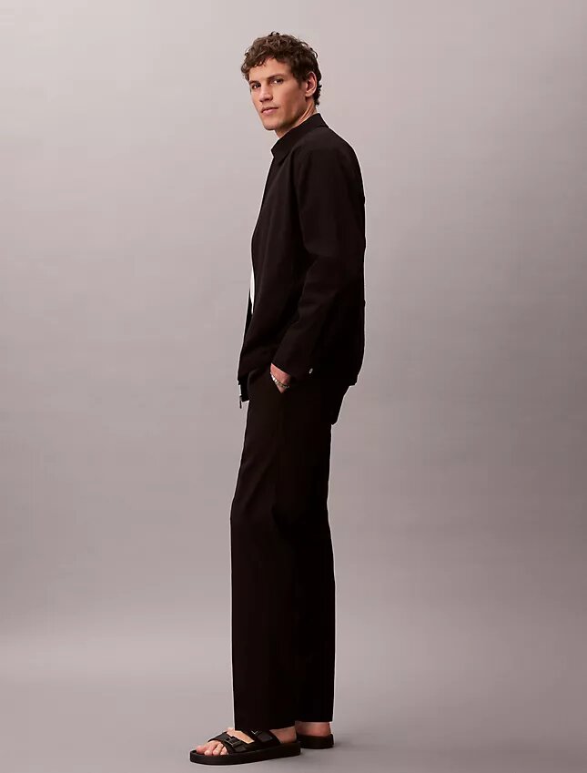 Pantaloni dritti in seersucker Pantaloni dritti in seersucker