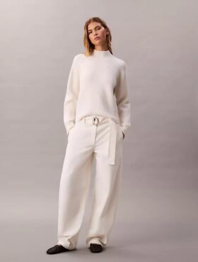 Pantaloni in cotone con cintura
