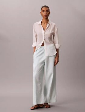 Pantaloni in lino e cotone senza chiusura