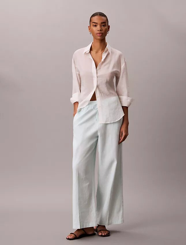 Pantaloni in lino e cotone senza chiusura Pantaloni in lino e cotone senza chiusura