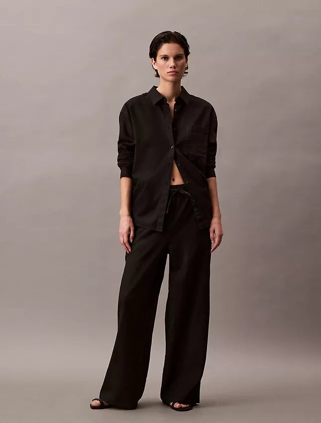 Pantaloni in lino e cotone senza chiusura Pantaloni in lino e cotone senza chiusura