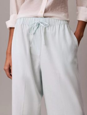Pantaloni in lino e cotone senza chiusura