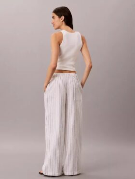 Pantaloni in lino e cotone senza chiusura