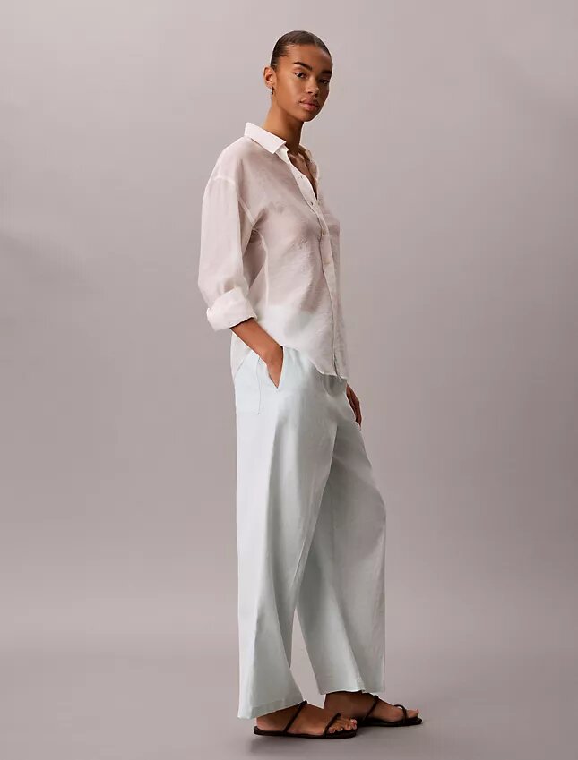 Pantaloni in lino e cotone senza chiusura Pantaloni in lino e cotone senza chiusura