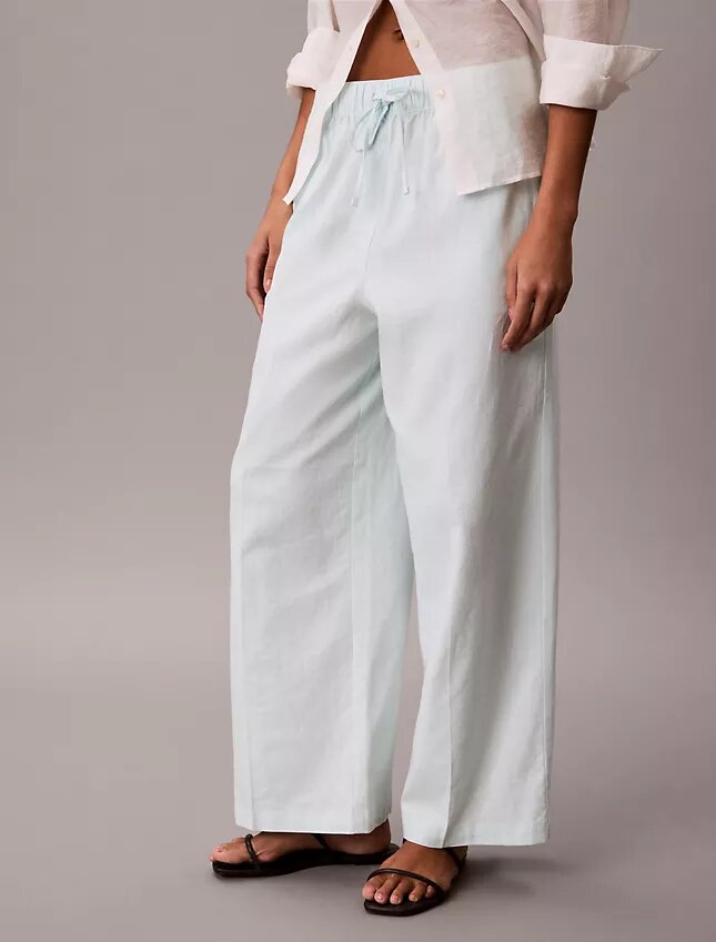Pantaloni in lino e cotone senza chiusura Pantaloni in lino e cotone senza chiusura