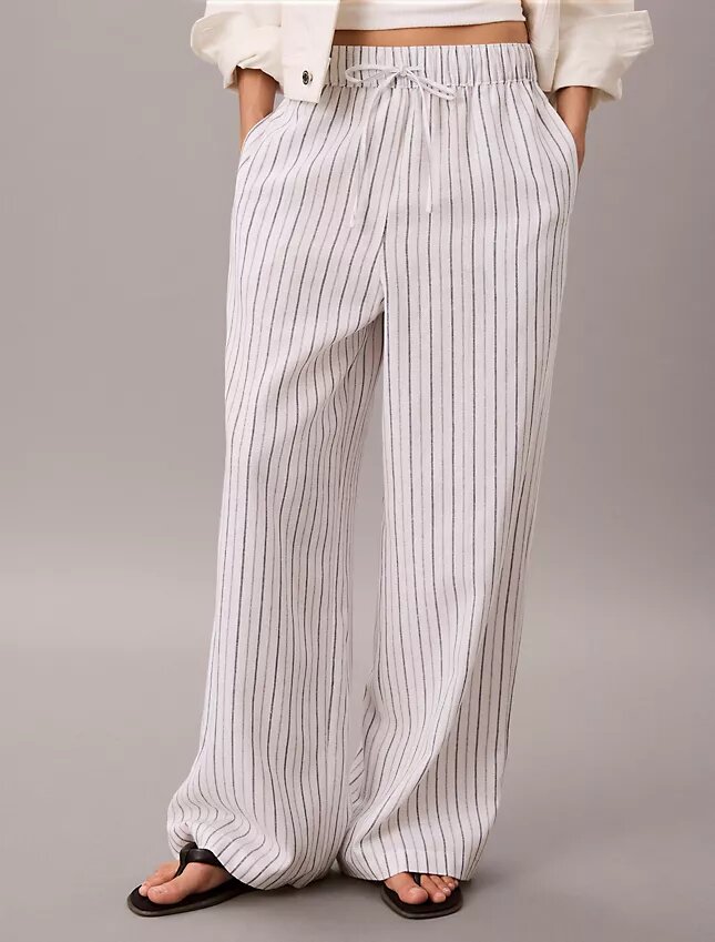 Pantaloni in lino e cotone senza chiusura Pantaloni in lino e cotone senza chiusura