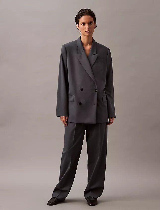 Pantaloni in misto gabardine di lana con pieghe Pantaloni in misto gabardine di lana con pieghe