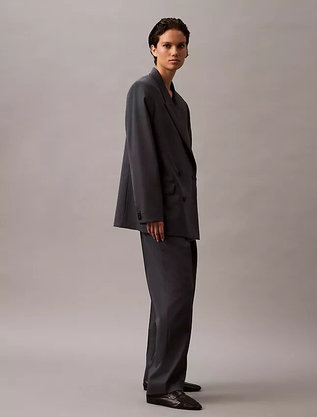 Pantaloni in misto gabardine di lana con pieghe Pantaloni in misto gabardine di lana con pieghe
