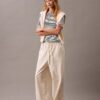 Pantaloni in misto lino e cotone con coulisse Pantaloni in misto lino e cotone con coulisse